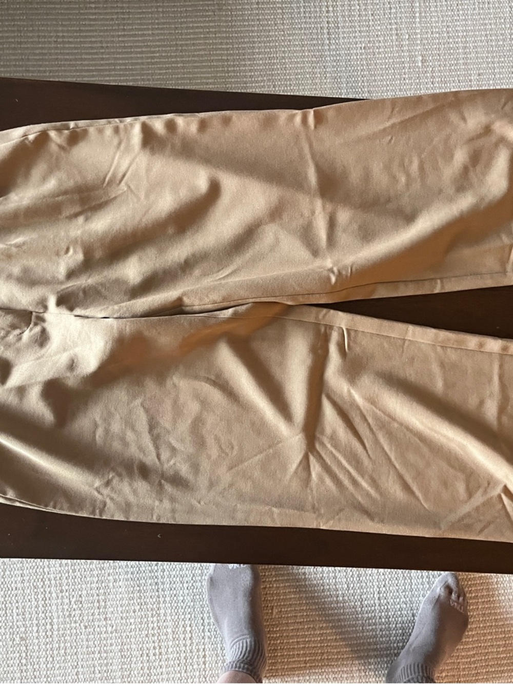 Wide leg, high waisted brown trousers